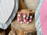 Perfectly Pink Beaded Hoops