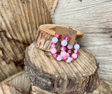 Perfectly Pink Beaded Hoops