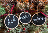 Painted + Personalized Ornament - BLACK