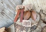 Rusty Brown Leather Petals - Pinched