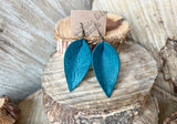 Rustic Turquoise Leather Petals - Pinched