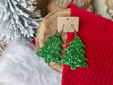 Festive Green Glitter Trees