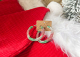 Christmas Cheer Rhinestone Hoops