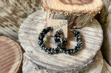 Midnight Black Rhinestone Hoops