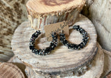 Midnight Black Rhinestone Hoops