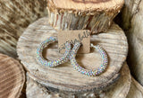 "On the Rocks" Rhinestone Hoops
