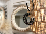 Midnight Black Rhinestone Hoops