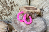 "Barbie Girl" Rhinestone Hoops