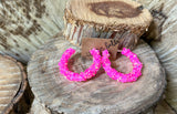 "Barbie Girl" Rhinestone Hoops