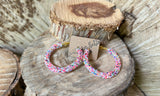 "Confetti Cake" Rhinestone Hoops