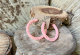 "Just Peachy" Rhinestone Hoops