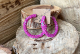"Dragonfruit Dream" Glitter Hoops