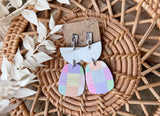 Spring Picnic Tiered Arch Dangles + Silver Textured Studs