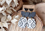 Cowboy Casanova Tiered Arch Dangles + Black Half-Moon Studs