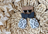 Cowboy Casanova Tiered Arch Dangles + Black Half-Moon Studs