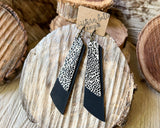 Dalmatian + Black Angled Leather Bars