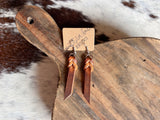 Mini Braided Leather Earrings - McCoy Brown