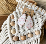 Vintage French Floral Small Teardrops with Gold Stud Dangles