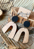 Black Circle Leather Dangle + Wooden Horseshoe